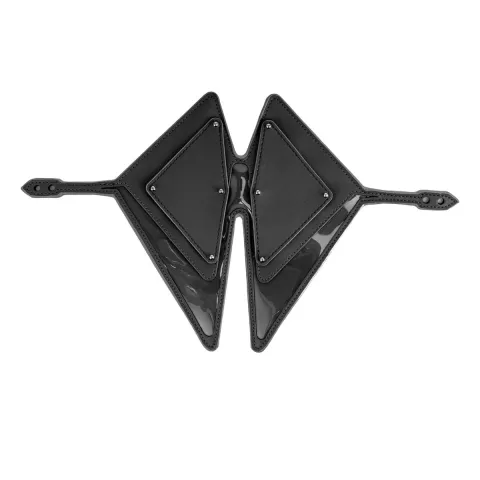 Маска для глаз LOCKINK Vixen Blindfold, черная, натуральная кожа, регулируемый размер