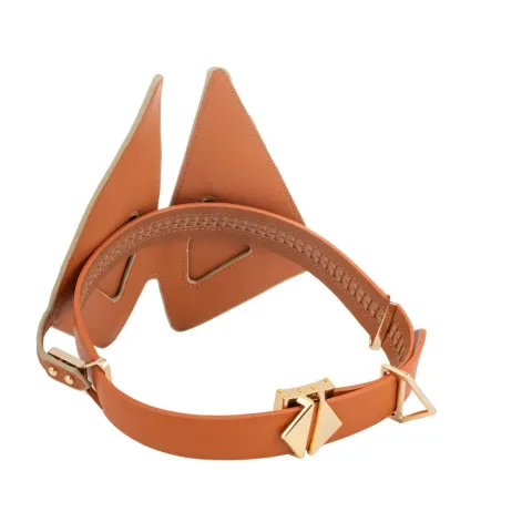 Маска для глаз LOCKINK Vixen Blindfold, коричневая, натуральная кожа, регулируемый размер