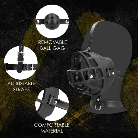 Маска-намордник з кляпом - Ouch! Xtreme Muzzle with Removable Ball Gag
