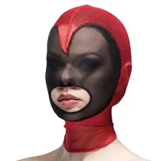 Маска «Сердце-сетка» с открытым ртом Feral Feelings — Hearts Mask Red/Black