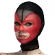 Маска «Сердце» в виде сетки с открытым ртом и глазами Feral Feelings — Hearts Mask Black/Red