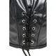 Маска з рогами Master Series: Dungeon Demon Bondage Mask with Horns, чорна