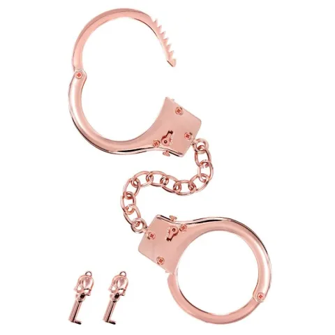 Металлические наручники Fetish Tentation Premium Chick wrist cuffs из розового золота