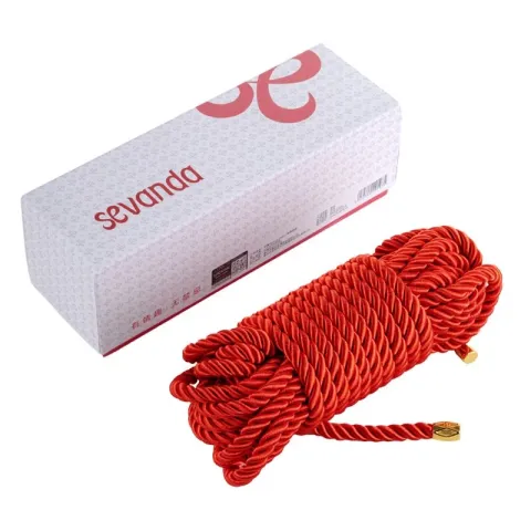 Веревка для шибари LOCKINK SEVANDA Shibari Practice Rope, красная, 8 м, нейлон + хлопок