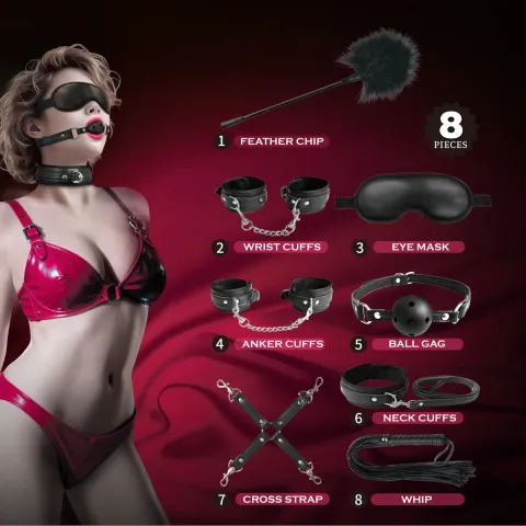 BDSM набор — 8-компонентный набор для бондажа BDSM Pretty Love