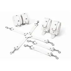 Набір для БДСМ Feral Feelings BDSM Kit 3 White, наручники, поножі, хрестовина