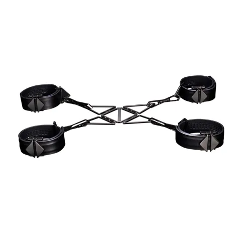 Набор фиксаторов для рук и ног LOCKINK Hogtie Set, чёрный, ремни из натуральной кожи