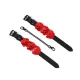 Наручники Liebe Seele Flower Rhythm - Black and Red Leather Flowers Hand Cuffs