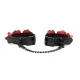 Наручники Liebe Seele Flower Rhythm - Black and Red Leather Flowers Hand Cuffs