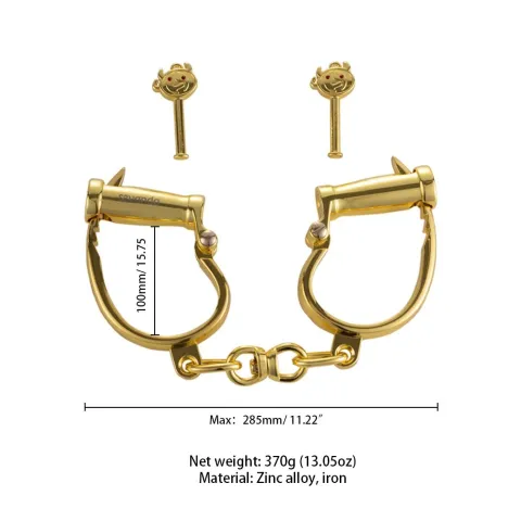 Наручники LOCKINK Love-slave Handcuffs, золотисті, металеві, у формі стремен