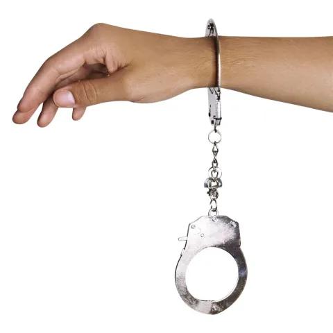 Металлические наручники Adrien Lastic Handcuffs Metallic (полицейские)
