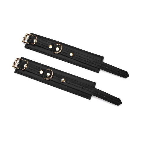 Наручники з ланцюжком Liebe Seele Black Organosilicon Wrist Cuff, екошкіра