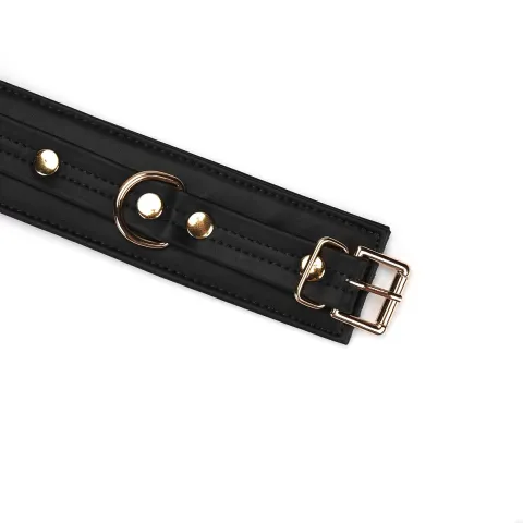 Наручники з ланцюжком Liebe Seele Black Organosilicon Wrist Cuff, екошкіра