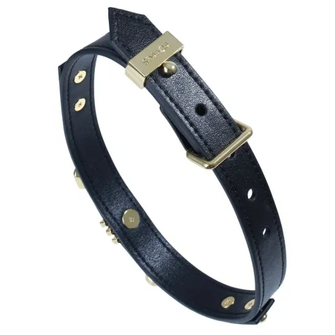 Ошейник LOCKINK Dark DIY Alphabet Collar, черный, искусственная кожа, буквы со стразами