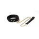 Нашийник з повідцем Liebe Seele Boudoir Amor Collar with Leash Black, три кільця