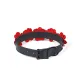 Нашийник з повідцем Liebe Seele Flower Rhythm - Black and Red Leather Flowers collar with Leash