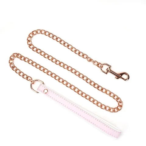 Нашийник з повідцем Liebe Seele White & Pink Fairy Goat Leather Collar