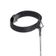 Ошейник с поводком LOCKINK Tied Collar with Leash Set, черный, цепочка с кожаной петлей и карабином