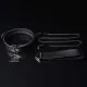 Ошейник с поводком LOCKINK Tied Collar with Leash Set, черный, цепочка с кожаной петлей и карабином