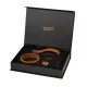 Нашийник з повідцем LOCKINK Tied Collar with Leash Set, коричневий, ланцюг зі шкіряною петлею та карабіном