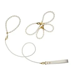 Жемчужный набор для фиксации LOCKINK Pearl Bondage & Restraint Set, наручники, ножные кандалы, поводок