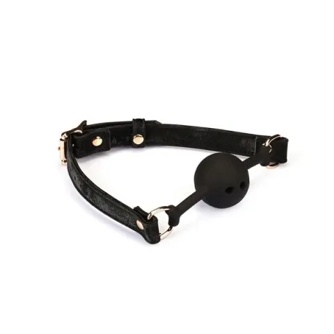 Дышащий кляп Liebe Seele Boudoir Amor Ball Gag Black, силиконовый шарик, диаметр 4,3 см