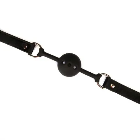 Дышащий кляп Liebe Seele Boudoir Amor Ball Gag Black, силиконовый шарик, диаметр 4,3 см