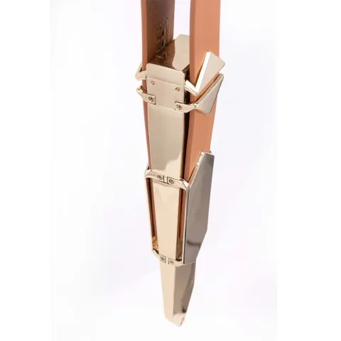 Регулируемая плетка LOCKINK Adjustable Slapper for Impact Play, коричневая, натуральная кожа