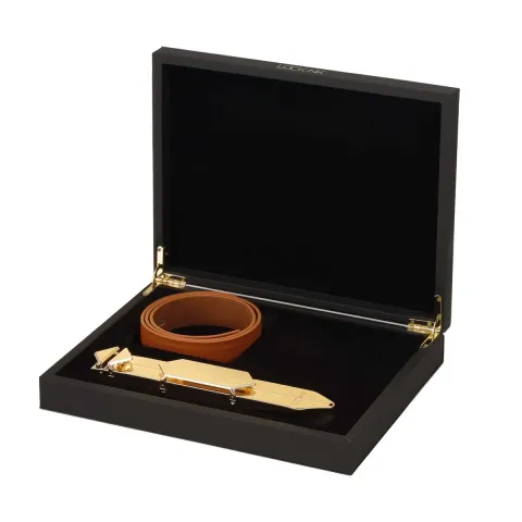 Регулируемая плетка LOCKINK Adjustable Slapper for Impact Play, коричневая, натуральная кожа