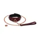 Кожаный ошейник с поводком Liebe Seele Wine Red Curved Collar, замок в форме сердечка