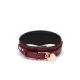 Кожаный ошейник с поводком Liebe Seele Wine Red Curved Collar, замок в форме сердечка