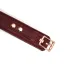 Кожаный ошейник с поводком Liebe Seele Wine Red Curved Collar, замок в форме сердечка