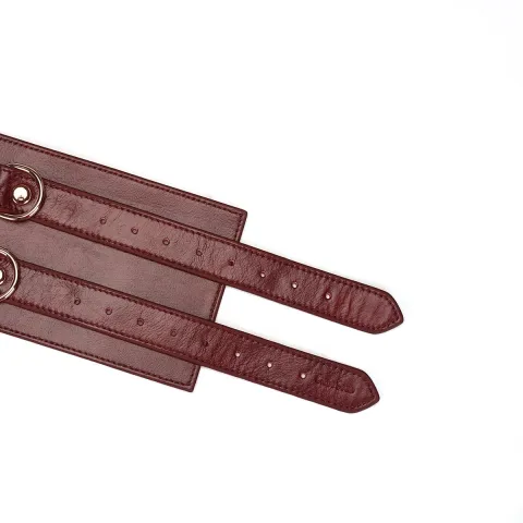 Кожаный ремень для бондажа Liebe Seele Wine Red Waist Cuff, размер M