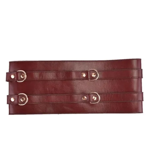 Кожаный ремень для бондажа Liebe Seele Wine Red Waist Cuff, размер M