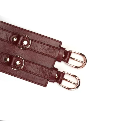 Кожаный пояс для бондажа Liebe Seele Wine Red Waist Cuff, размер S