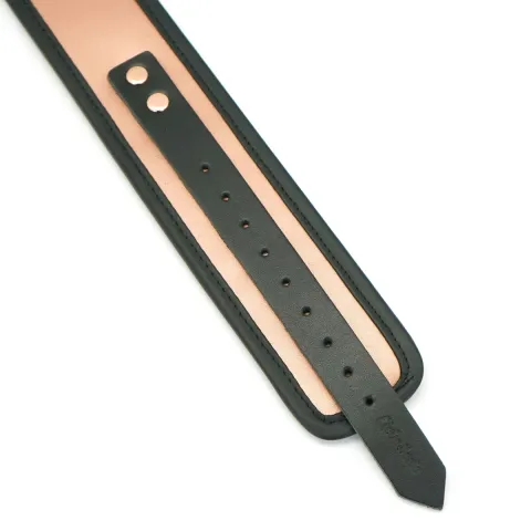 Широкий нашийник з повідцем Liebe Seele Rose Gold Memory Collar with Leash, натуральна шкіра
