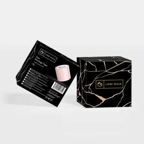Скотч для бондажа Liebe Seele Bondage Tape Pink 25 м, не прилипает к коже и волосам, не оставляет следов