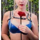 Стек Liebe Seele Flower Rhythm - Black and Red Leather Flowers Riding Crop
