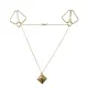 SX0844 Зажимы для сосков с массивной подвеской LOCKINK Nipple Clamps with Heavy Pendant, золотистые
