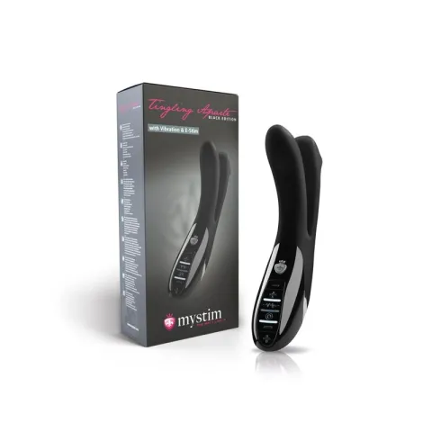 Двойной вибратор с электрической стимуляцией Mystim Tingling Aparte eStim Black, миостимулятор
