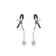Зажимы для сосков с сердечком Liebe Seele Glow-in-dark Nipple Clamps Blue, светятся в темноте