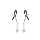 Зажимы для сосков с сердечком Liebe Seele Glow-in-dark Nipple Clamps Light Blue, светятся в темноте