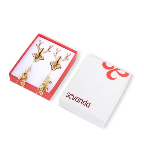 Затискачі для сосків LOCKINK SEVANDA Stag Adjustable Nipple Clamps, золотисті, зі знімними підвісками