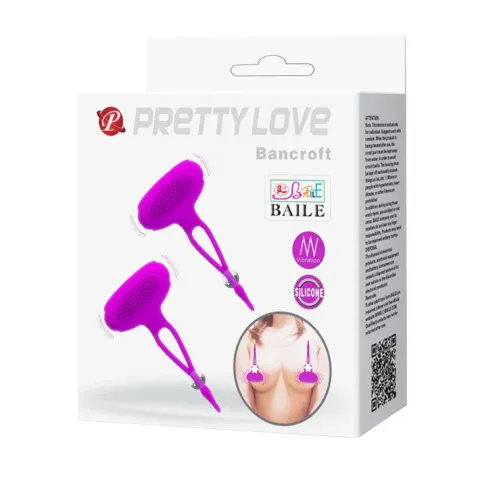 Затискачі для сосків - Pretty Love Bancroft Nipple Vibrator Purple