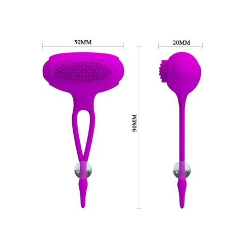 Затискачі для сосків - Pretty Love Bancroft Nipple Vibrator Purple