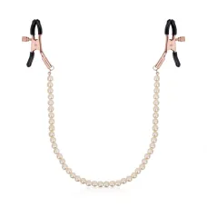 Затискачі для сосків з перлинним ланцюжком Rosy Gold - Nipple Clamps Pearls