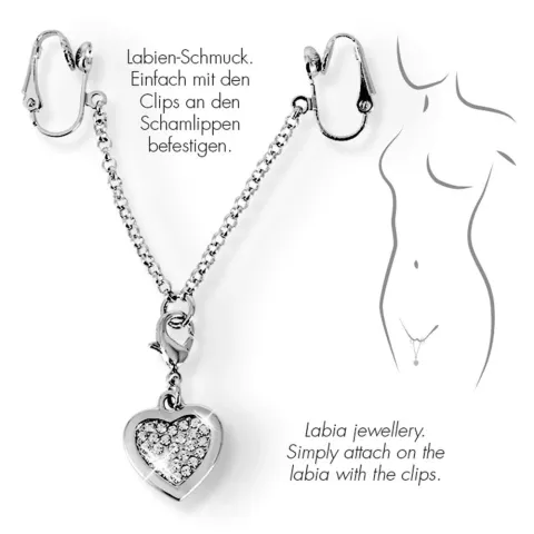 Затискачі для статевих губ - Intimate Heart-Shaped Chain