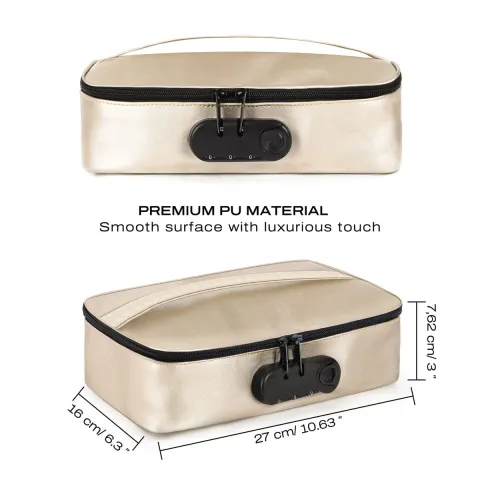 Чехол для игрушек Dorcel DISCREET BOX LUXURY GOLD, кодовый замок, 27×16×7,62 см