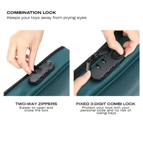 Кейс для іграшок Dorcel DISCREET BOX LUXURY GREEN, кодовий замок, 27×16×7,62 см