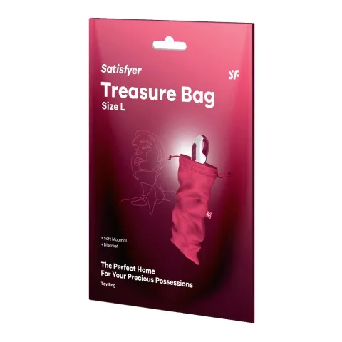 Мішечок для секс-іграшок Satisfyer Treasure Bag L, рожевий, на шнурку